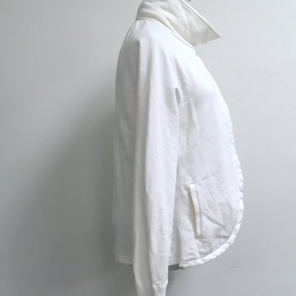 James Perse white fray edge french terry cardigan jacket top 2 M - Picture 4 of 8